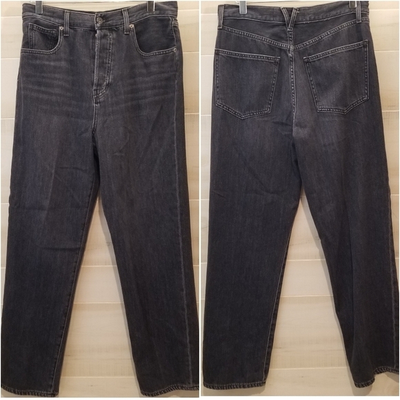 {30} Veronica Beard Blake Class Straight High Rise Washed Black Jeans - Picture 2 of 13